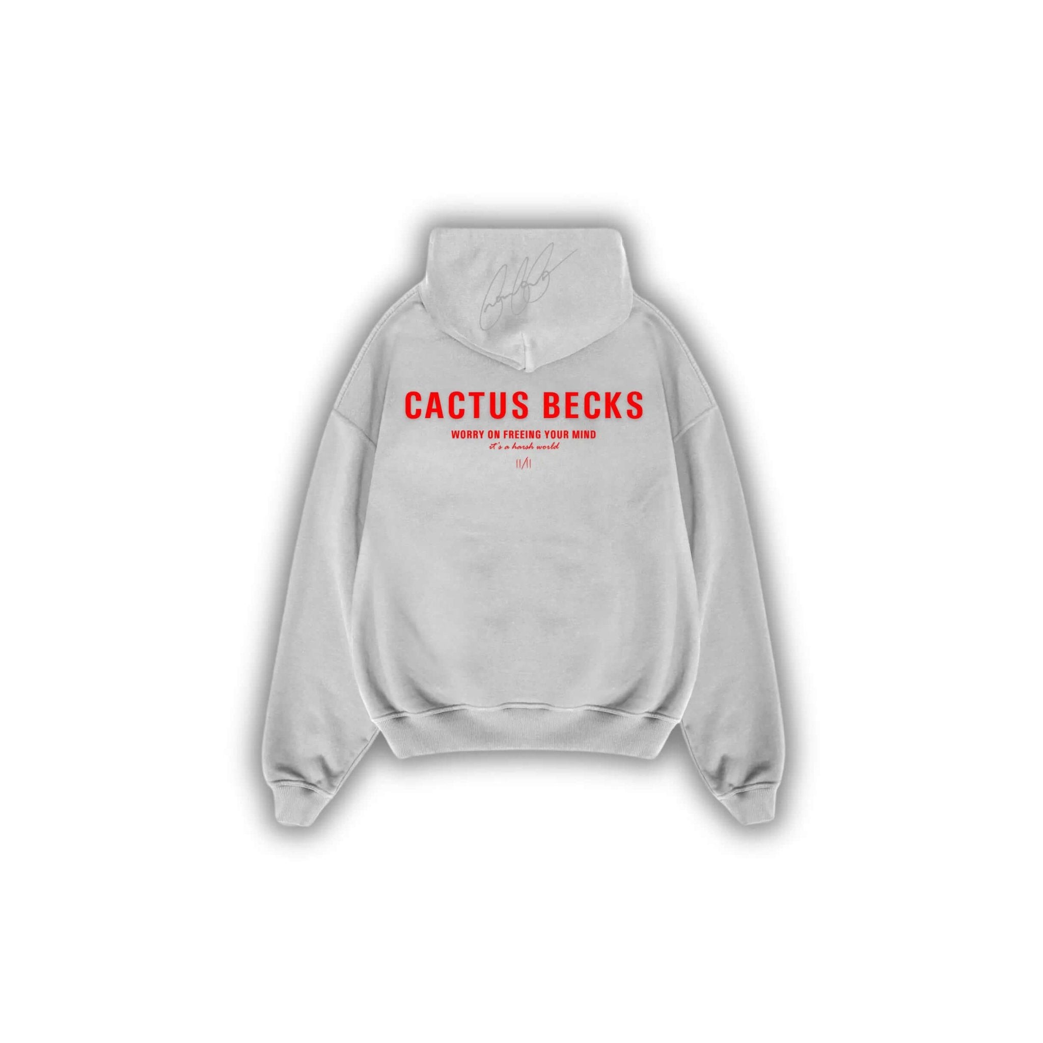 11/11 Hoodie: Red/Grey - Cactus Becks