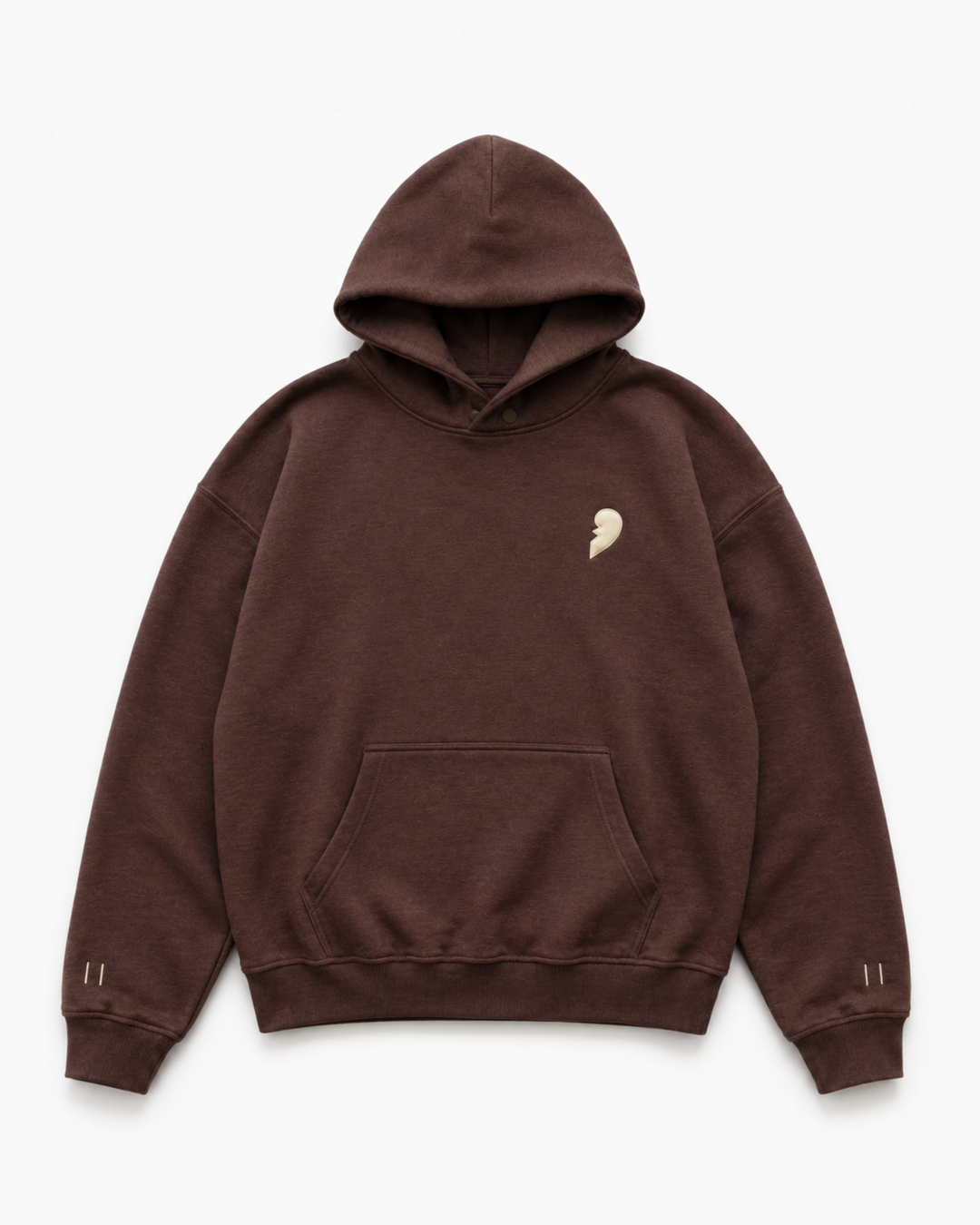 Brown hoodie by Cactus Becks with a broken heart on the front