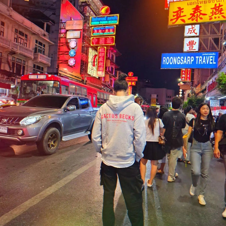 Cactus Becks 11/11 Hoodie: Red/Grey - Back 2