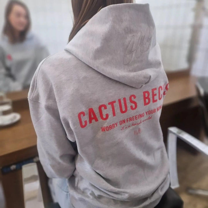 Cactus Becks 11/11 Hoodie: Red/Grey - Back 4