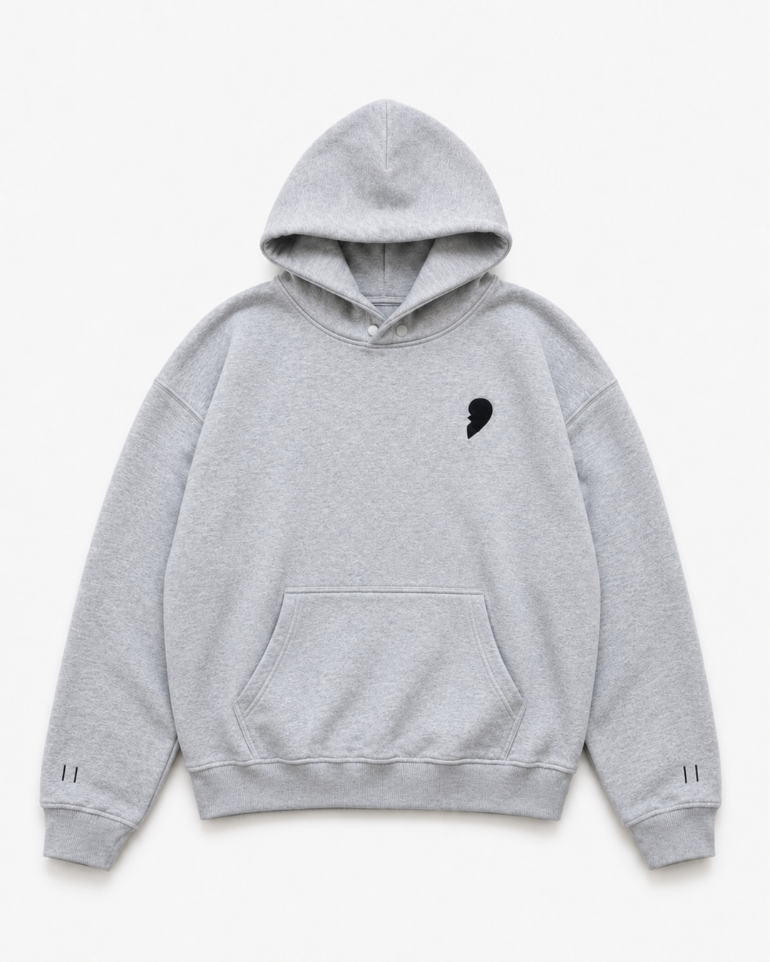 Grey Hoodie By Cactus Becks with broken heart on the front