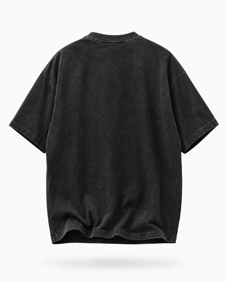 Black t-shirt on a white background